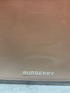 Burberry Blush-Tan Wristlet with White Logo